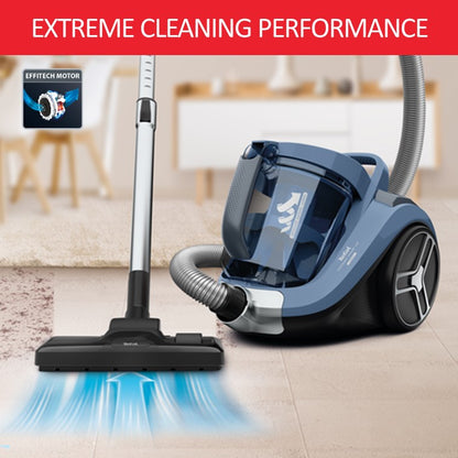 Tefal Compact Power Cyclonic Bagless Vacuum Cleaner TW4B71 - Advanced Cyclonic Technology, for all floors include parquet, hardwood, carpet, 4 included accessories