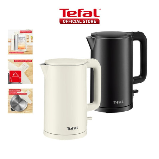Tefal Thermo Protect 1.5L Kettle – Safe to Touch, 1500W Fast Heating, Easy to Use, Auto-off, 360 Rotation KO140A/KO1408