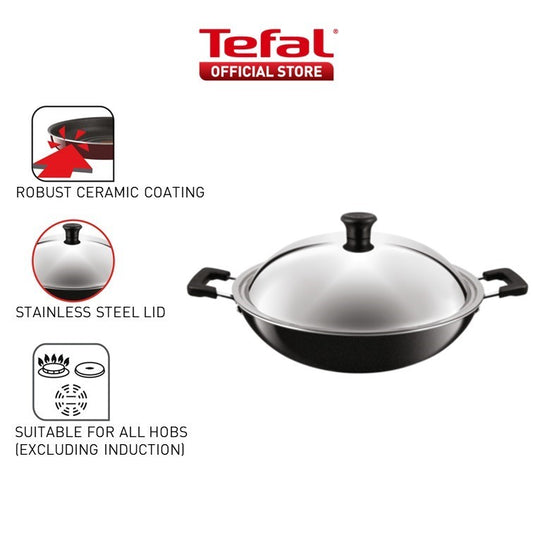 Tefal Asian Specialty Range Chinese Wok With Lid 36cm/40cm