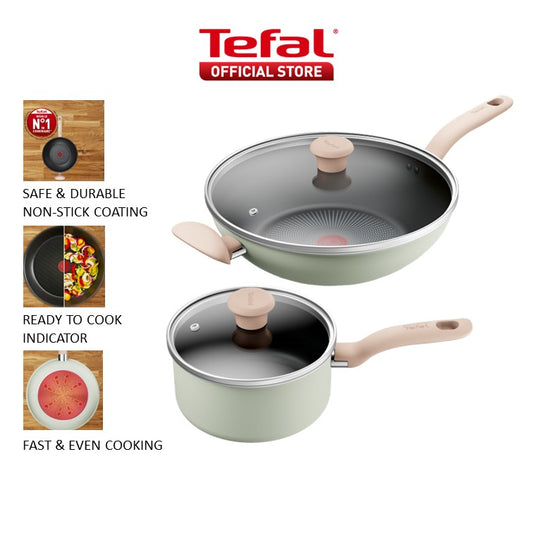 Tefal Matcha Induction 4pc Set (Wokpan 30cm with lid + Saucepan 18cm with lid) G179S4