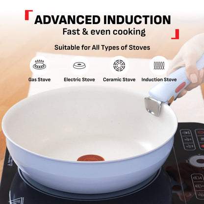 Tefal Ingenio Serenity Cookware Set - 4pc (Frypan 28cm + Wokpan 26cm+ Saucepan 20cm + Handle)