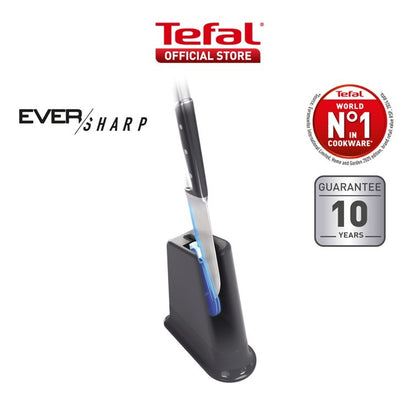 Tefal EverSharp Chef Knife 16.5cm with Self-Sharpening Block, Integrated Sharpener, German Stainless Steel, Always Sharp