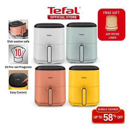 (NEW) Tefal Easy Fry POP 5L Air Fryer - 10 Programs, Mode Option, Adjustable Temperature, Touch Panel, Dishwasher-safe