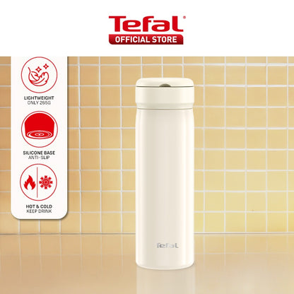 Tefal Mobility 450ml Vacuum Insulated Thermal Bottle - 6 hr Hot, 12 hr Cold, 316L Superior Stainless Steel, Leakproof