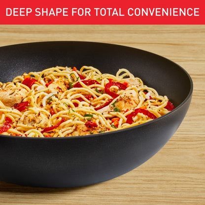 Tefal Tradition Pro Induction Wok Pan 30cm with Standing Lid  G62184 - Iron, Aluminium, Rust Free, Metal Utensil Scratch