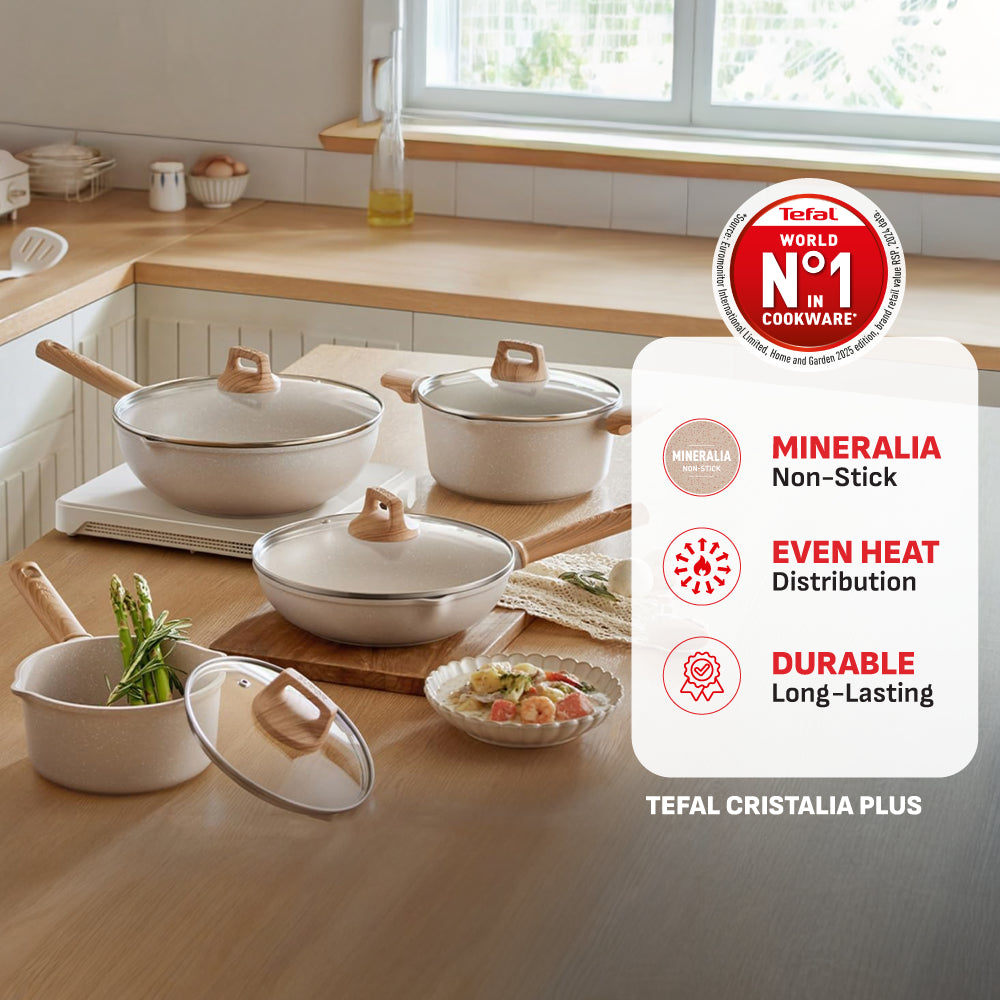 Tefal Cristalia Plus Deep Fry Pan 26cm / Saucepan 16cm / Stew Pot 20cm / Wok Pan 30cm
