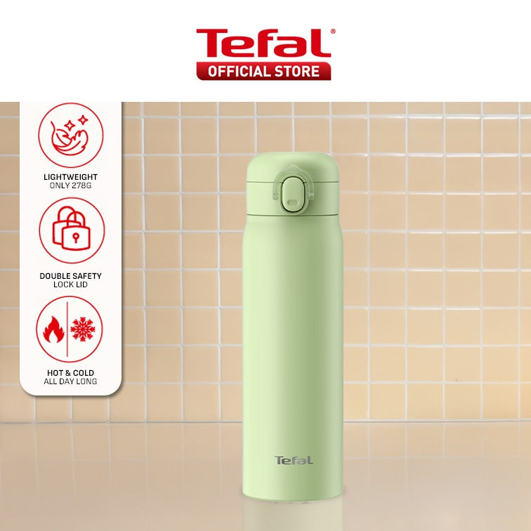 Tefal Easy to Go 500ml Vacuum Insulated Thermal Bottle - 6 hr Hot, 12 hr Cold, 316L Superior Stainless Steel, Leakproof