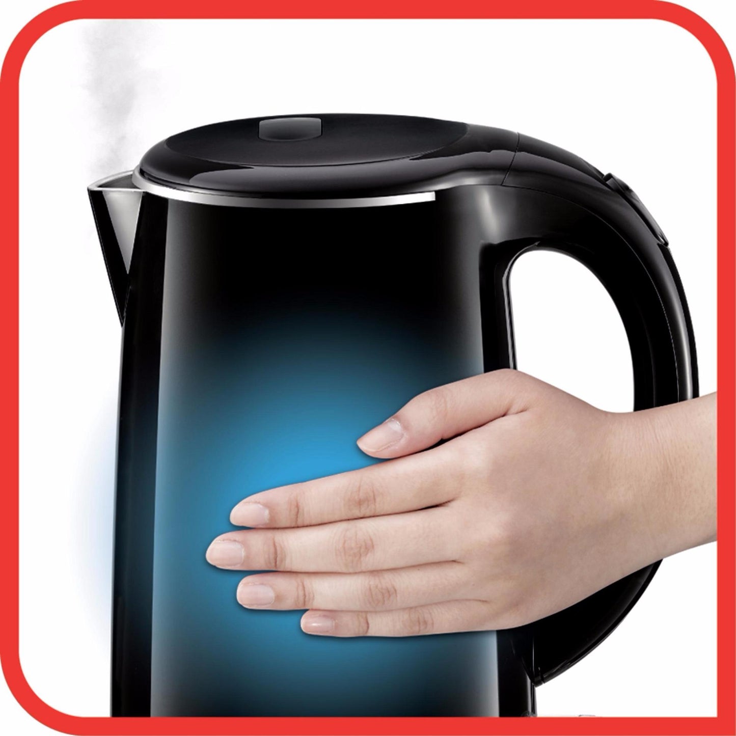 Tefal Safe Tea Kettle 1.7L Black KO2608  Double layer insulation, Safe to touch, 360 degrees rotational base, auto off